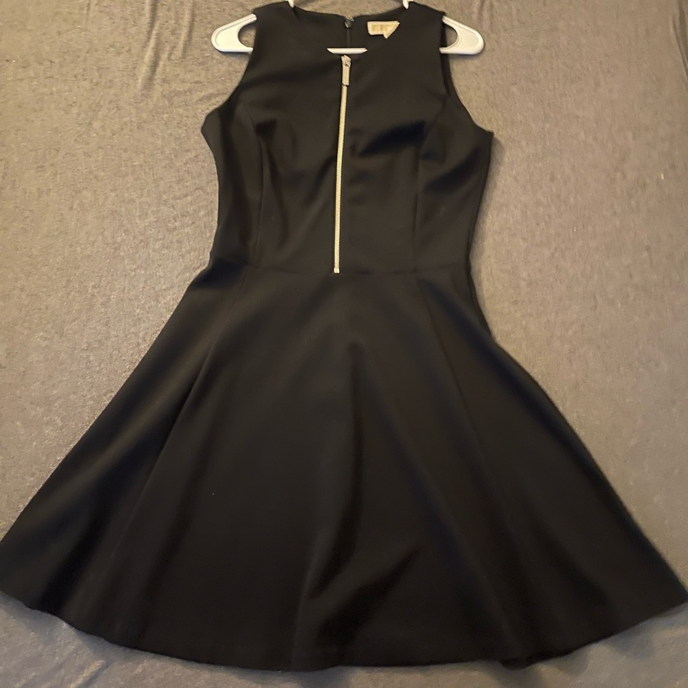 Michael Kors Black Mini Dress with Silver Zipper